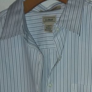 Ladies LL Bean Striped Wrinkle Free blouse SZ LG